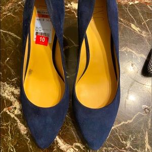 Suede Navy Blue Heels.